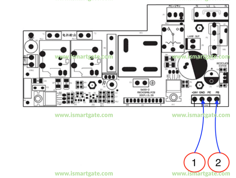 Wiring diagram for DoorTEC DoorMAN SDO1